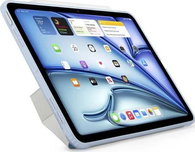 Pipetto Origami No1 Original dėklas, žydros spalvos – Apple iPad Air 10.9″ (2022/2020)/11″ 2024/2025/2026