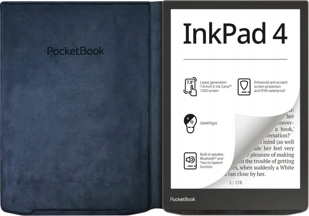 POCKETBOOK dėklas Įkraunamas InkPad Color3, InkPad 4, nakties mėlynas