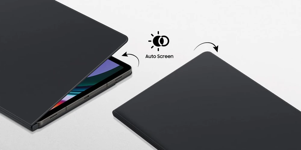 112803 EF-BX710POE Samsung Smart Book Cover Galaxy Tab S9/S9 FE dėklas planšetiniam kompiuteriui oranžinės spalvos