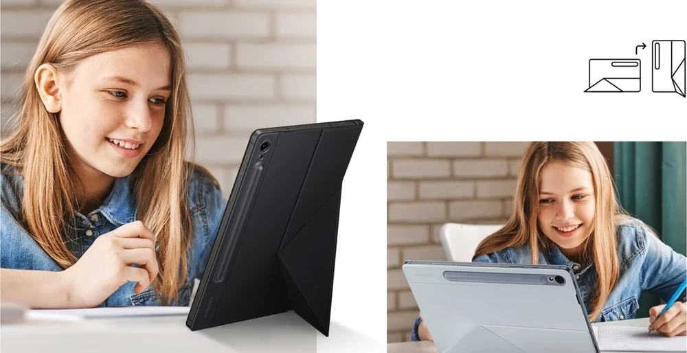 112803 EF-BX710POE Samsung Smart Book Cover Galaxy Tab S9/S9 FE dėklas planšetiniam kompiuteriui oranžinės spalvos