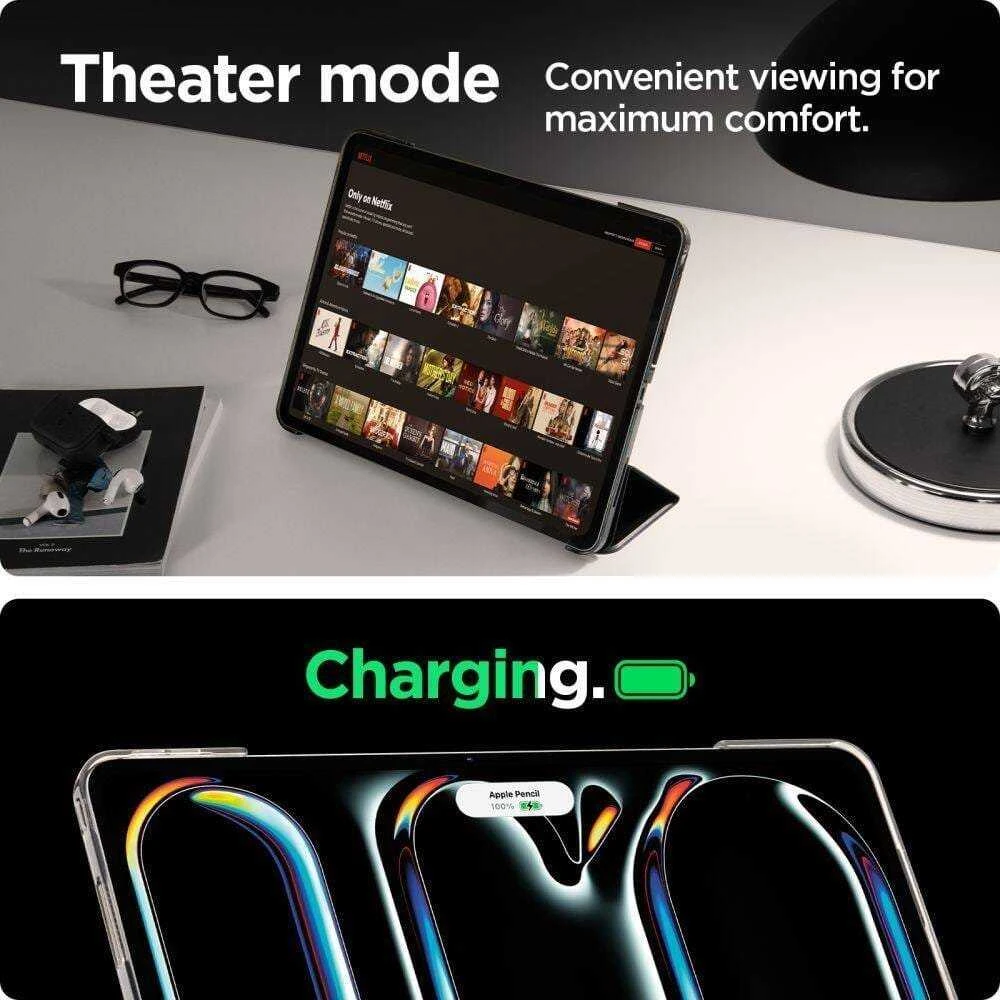 Spigen Smart Fold, juodos spalvos – Apple iPad Pro 11″ 2024