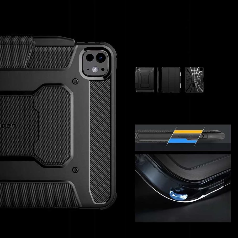 Spigen Rugged Armor Pro, juodos spalvos – Apple iPad Pro 11″ 2024
