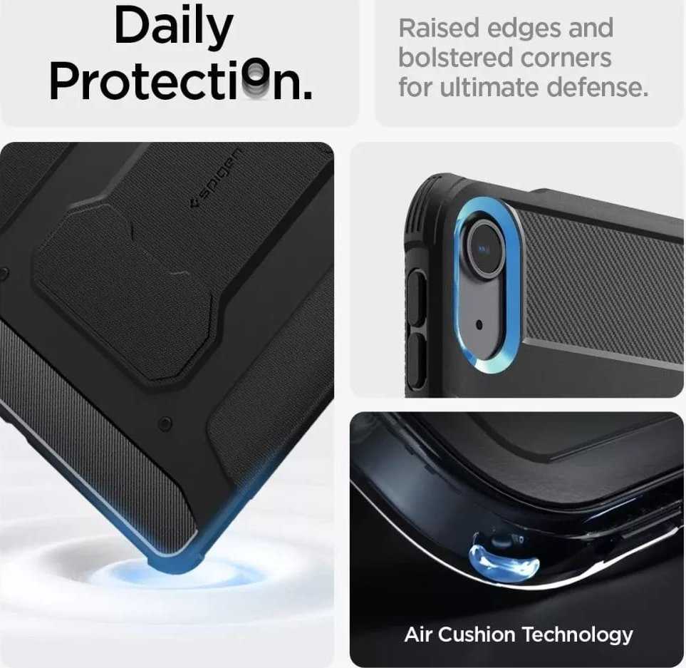 Spigen Rugged Armor Pro, juodas – Apple iPad Air 13″ (2026/2025/2024)