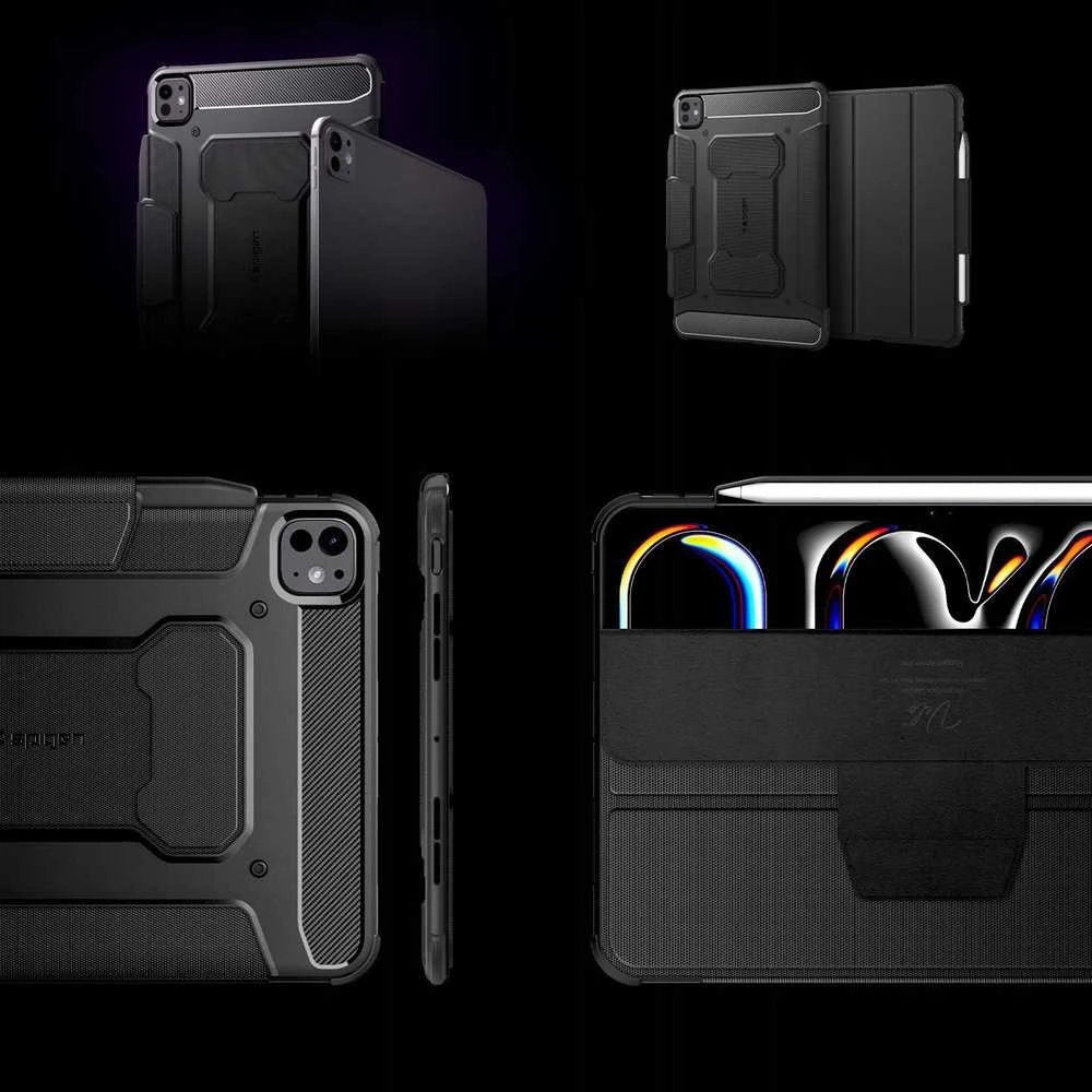 Spigen Rugged Armor Pro, juodos spalvos – Apple iPad Pro 11″ 2024