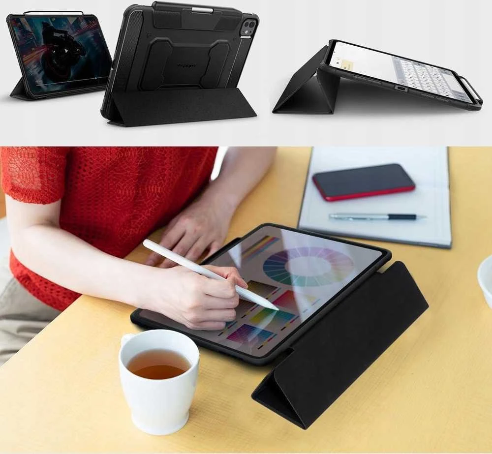 Spigen Rugged Armor Pro, juodos spalvos – Apple iPad Pro 11″ 2024