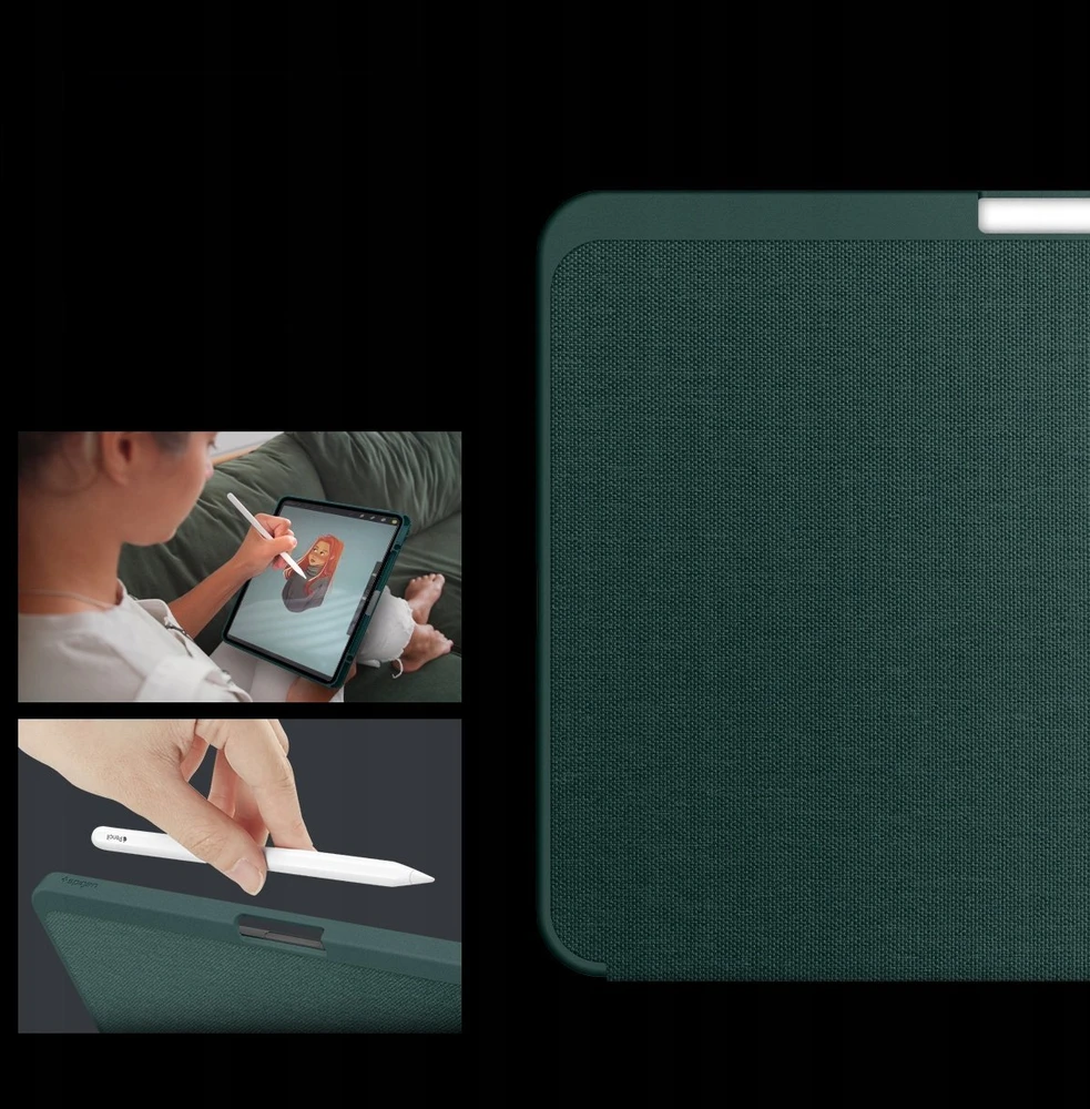 Spigen Urban Fit – dėklas skirtas iPad Pro 13 M4, 2024 Midnight Žalias