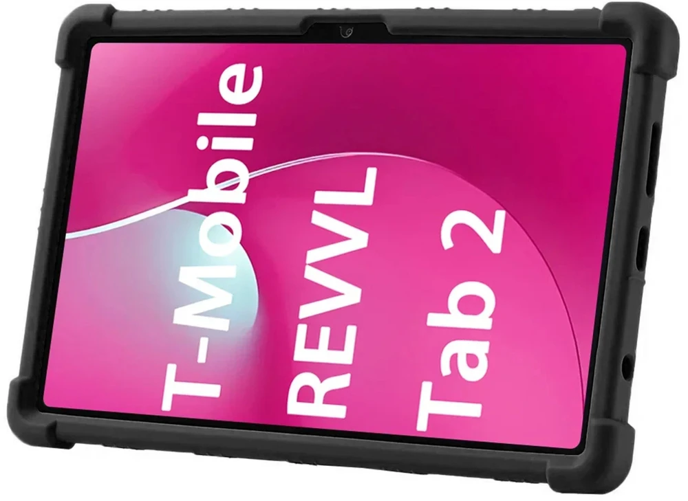 Strado-Tech Armor planšetinio kompiuterio dėklas T-Mobile T Planšetė 2 10.1 5G 2025, šarvuotas, juodas – apsauginis su stovu