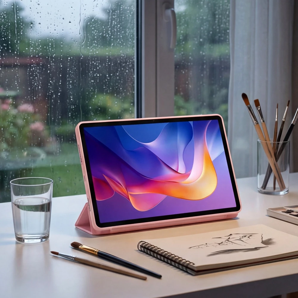 Planšetinio kompiuterio dėklas Strado-Tech skirtas Xiaomi Redmi Pad 2 11 2025 su dangteliu - apsauginis su stovu (case obudowa pokrowiec redmi pad 2)
