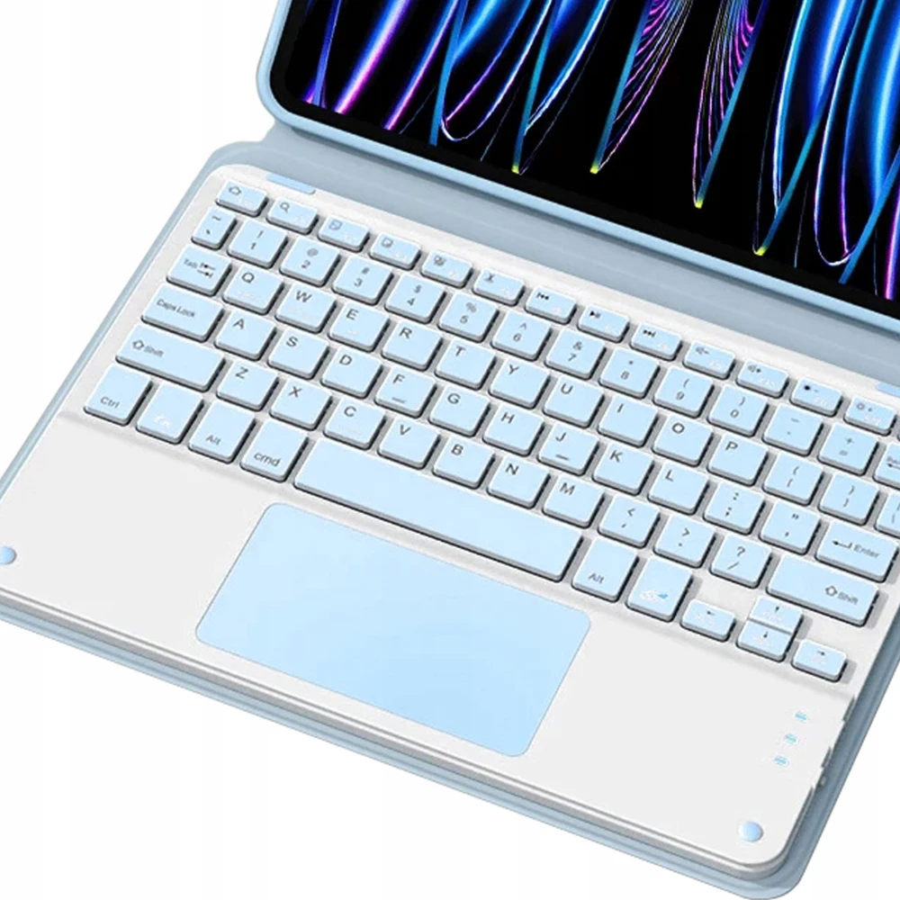 Planšetinio kompiuterio dėklas Strado-Tech su Bluetooth klaviatūra ir touchpad jutikliu, skirtas Redmi Pad 2 11 2025 – apsauginis su stovu, prieiga prie prievadų ir mygtukų