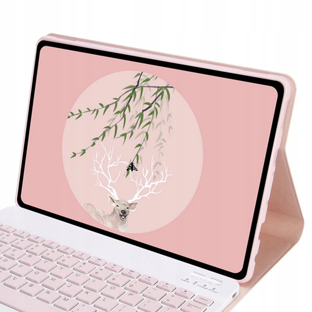 Planšetinio kompiuterio dėklas Strado-Tech su Bluetooth klaviatūra ir touchpad jutikliu, skirtas Redmi Pad 2 11 2025 – apsauginis su stovu, prieiga prie prievadų ir mygtukų