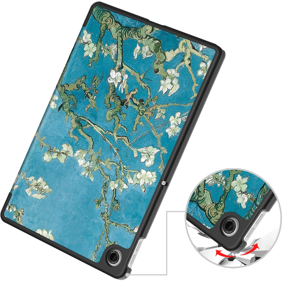 Planšetinio kompiuterio dėklas Strado-Tech Grafinis, skirtas Lenovo Tab 10.1 2025, su dangteliu – apsauginis su stovu