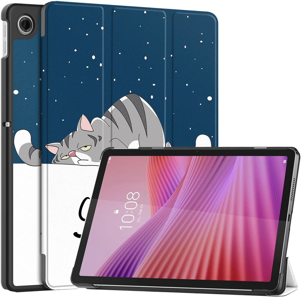 Planšetinio kompiuterio dėklas Strado-Tech Grafinis, skirtas Lenovo Tab 10.1 2025, su dangteliu – apsauginis su stovu