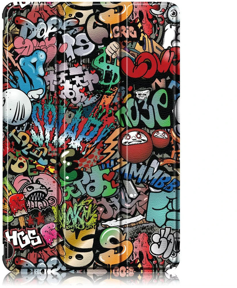 Planšetinio kompiuterio dėklas Strado-Tech Grafinis, skirtas Lenovo Tab 10.1 2025, su dangteliu – apsauginis su stovu