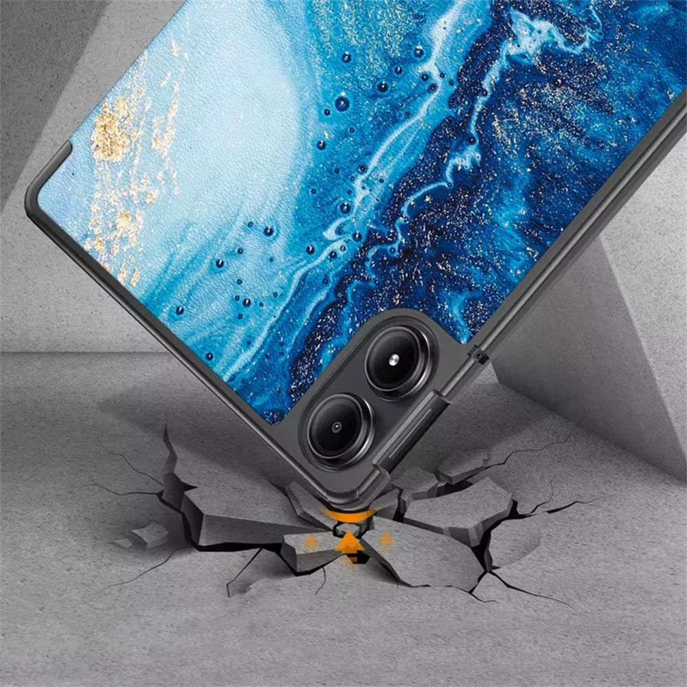 Planšetinio kompiuterio dėklas Strado-Tech Grafinis Xiaomi Redmi Pad Pro 12.1 2024 / Poco Pad 12.1 su dangteliu – apsauginis su stovu