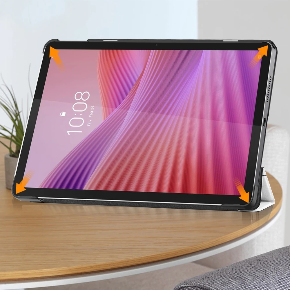 Planšetinio kompiuterio dėklas Strado-Tech Grafinis, skirtas Lenovo Tab 10.1 2025, su dangteliu – apsauginis su stovu