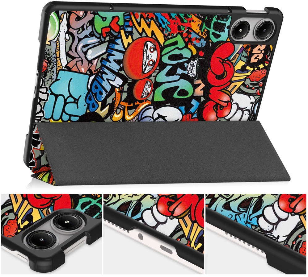 Planšetinio kompiuterio dėklas Strado-Tech Grafinis Xiaomi Redmi Pad Pro 12.1 2024 / Poco Pad 12.1 su dangteliu – apsauginis su stovu
