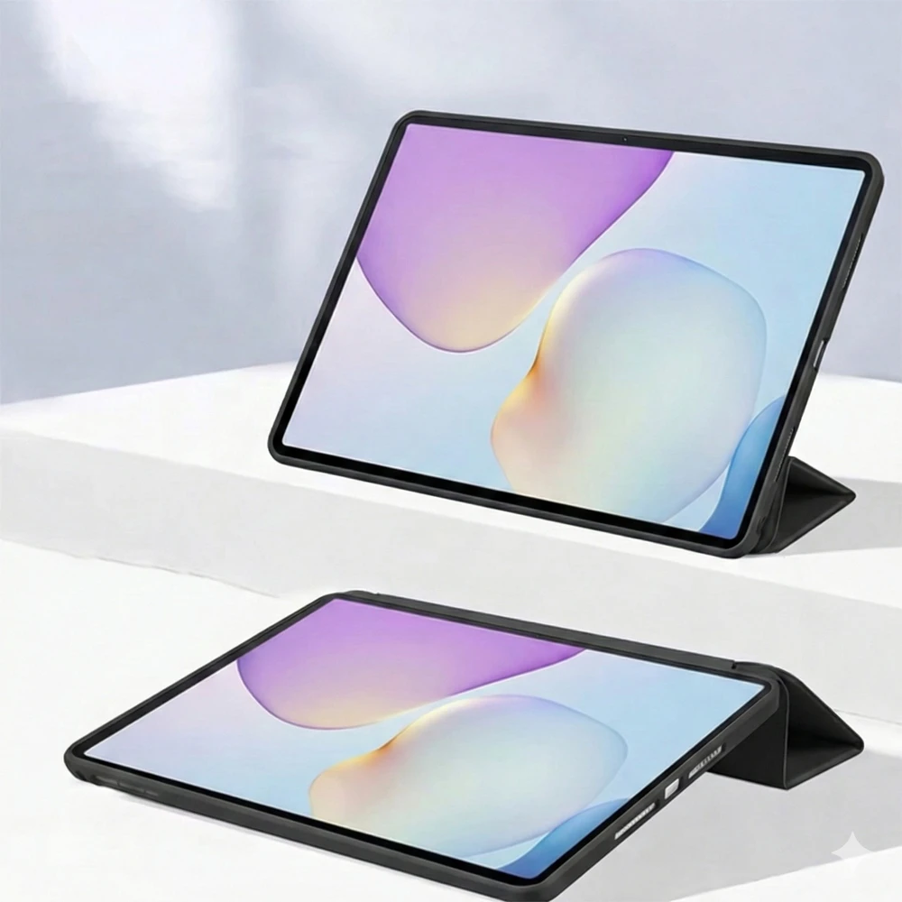 Planšetinio kompiuterio dėklas Strado-Tech Smart, skirtas Huawei MatePad Air 11 2023 / MatePad 11.5 S 2024 2025 su dangteliu / Huawei MatePad Air 11.5 2024, juodas – apsauginis