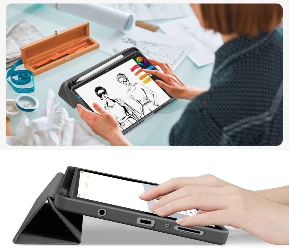 „Tech-Protect SC PEN Canvas“ dėklas, skirtas „Galaxy TAB A9 / A11 8.7 X110 / X115 / X133 / X135“ pilkas