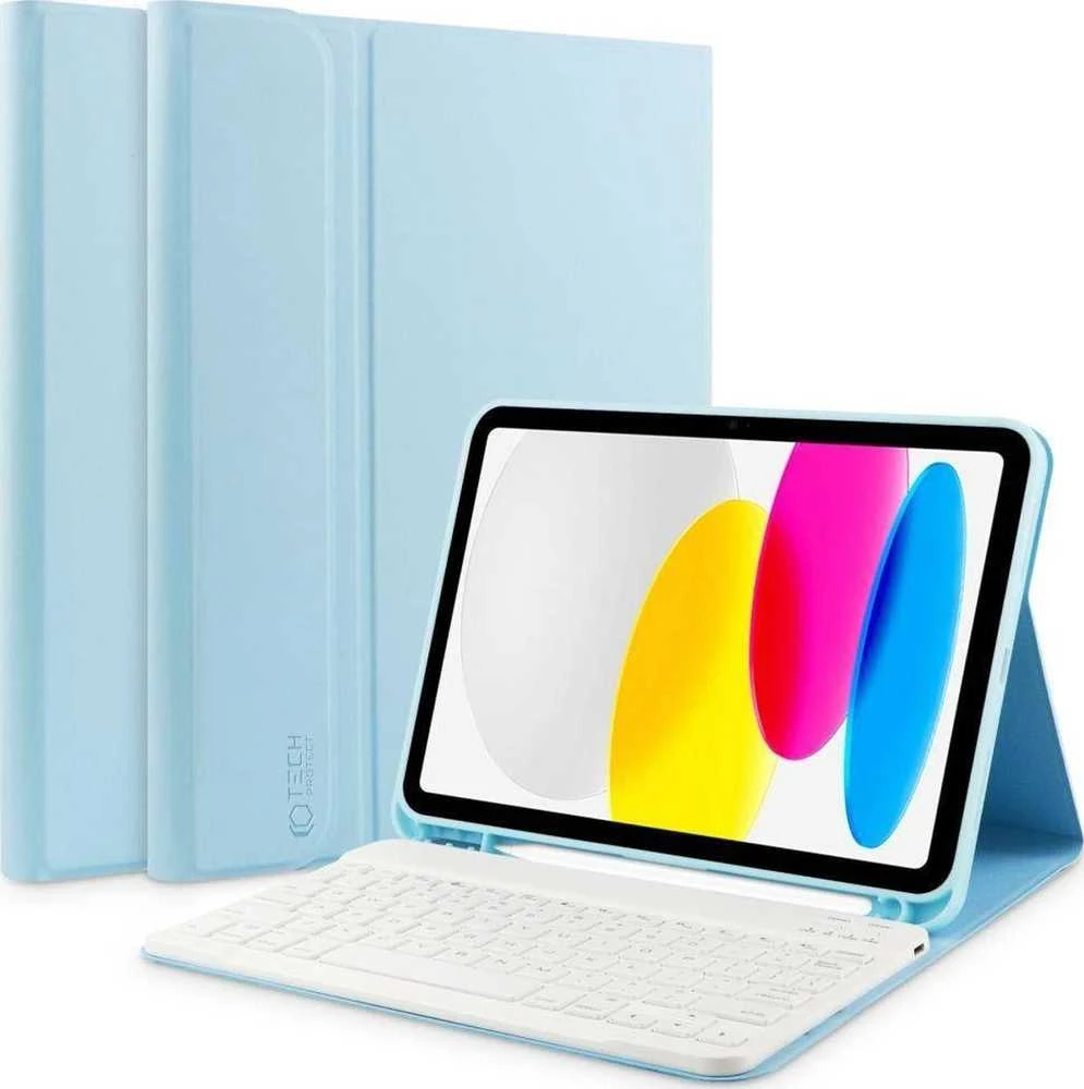 Tech-Protect SC Pen + klaviatūra su klaviatūra Apple iPad 10.9” 10 / 2022 / 11” 11 / 2025 – dėklas planšetiniam kompiuteriui mėlynos spalvos
