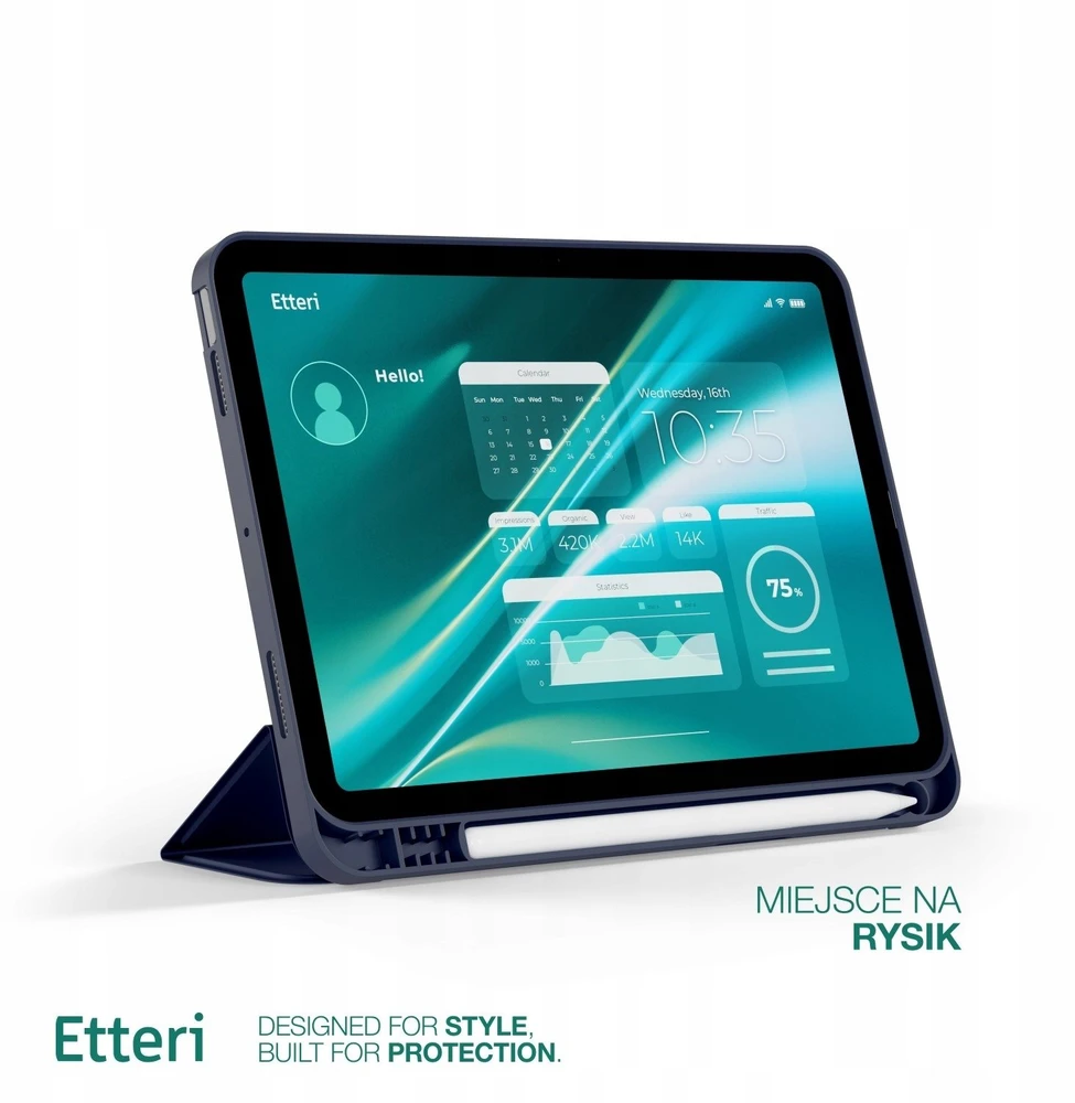 Etteri dėklas Samsung Galaxy Tab A9+ 2023 / A11+ 2025 11′ tamsiai mėlynas