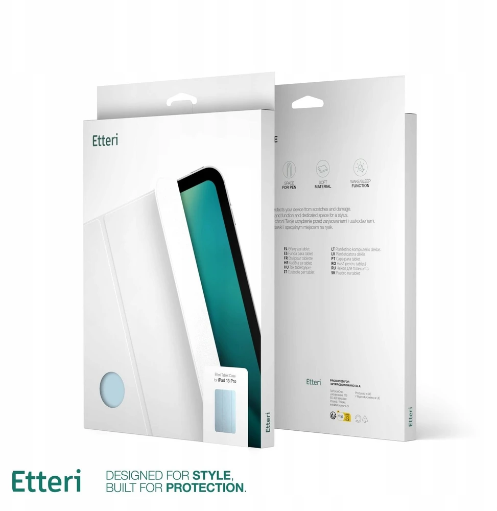 Telforceone Etteri dėklas, skirtas Apple iPad Air 4 2020 / 5 2022 10,9" / 6 2024 / 7 2025 / 8 2026 11" šviesiai mėlynas