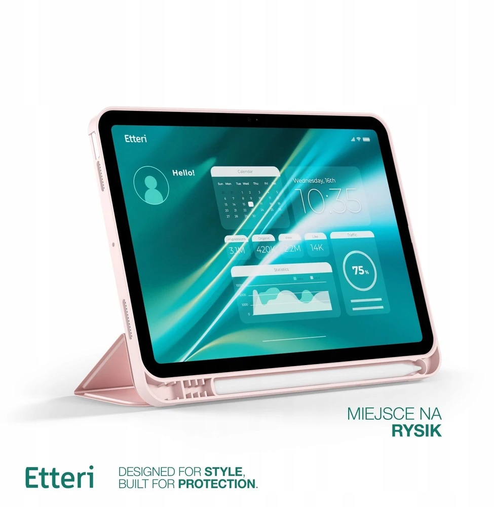 Etteri dėklas Samsung Galaxy Tab A9+ 2023 / A11+ 2025 11′ šviesiai rožinis