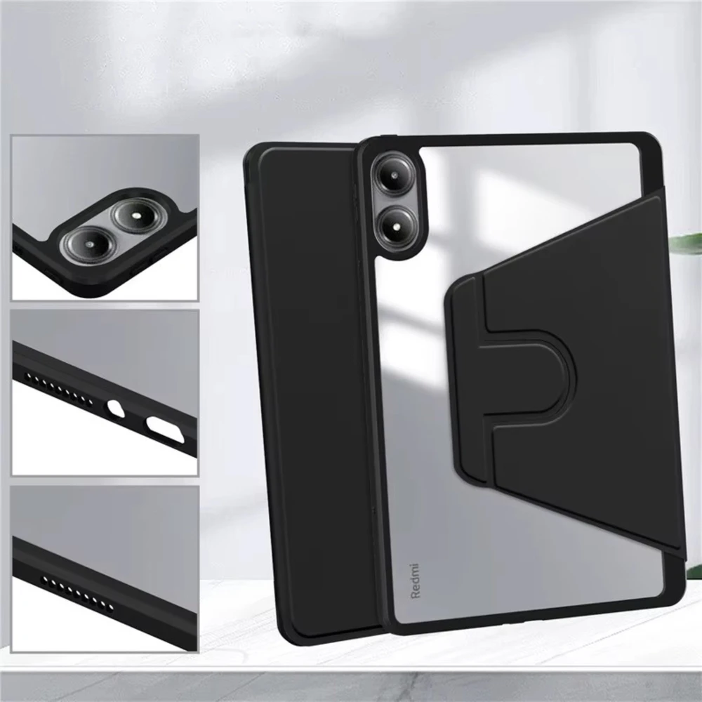 Planšetinio kompiuterio dėklas Uniq 360 pasukamas Premium Redmi Pad Pro 12.1 2024 / Poco Pad 12.1 Juodas