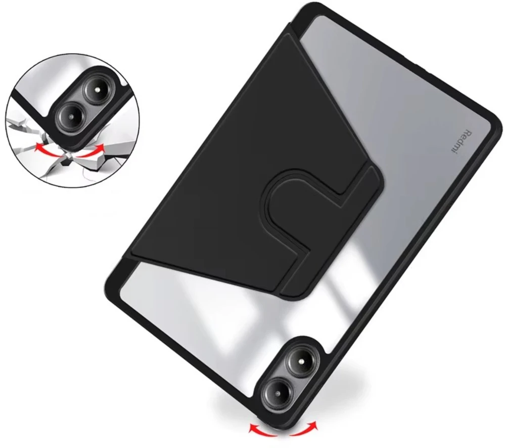 Planšetinio kompiuterio dėklas Uniq 360 pasukamas Premium Redmi Pad Pro 12.1 2024 / Poco Pad 12.1 Juodas