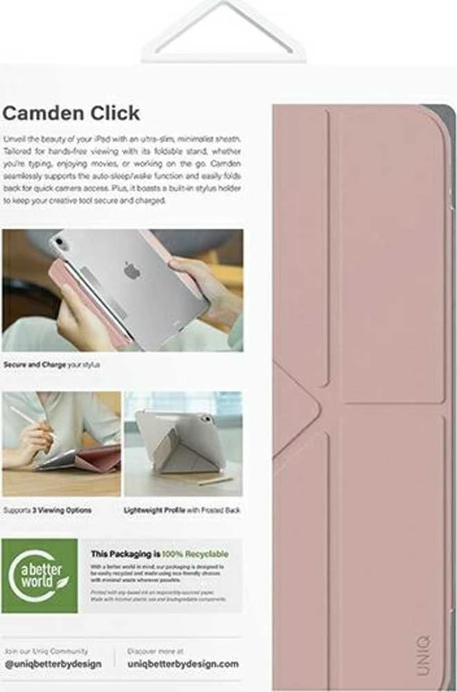 UNIQ Camden Click Apple iPad Air 11″ (2024) Dėklas rožinės spalvos/blush rožinės spalvos