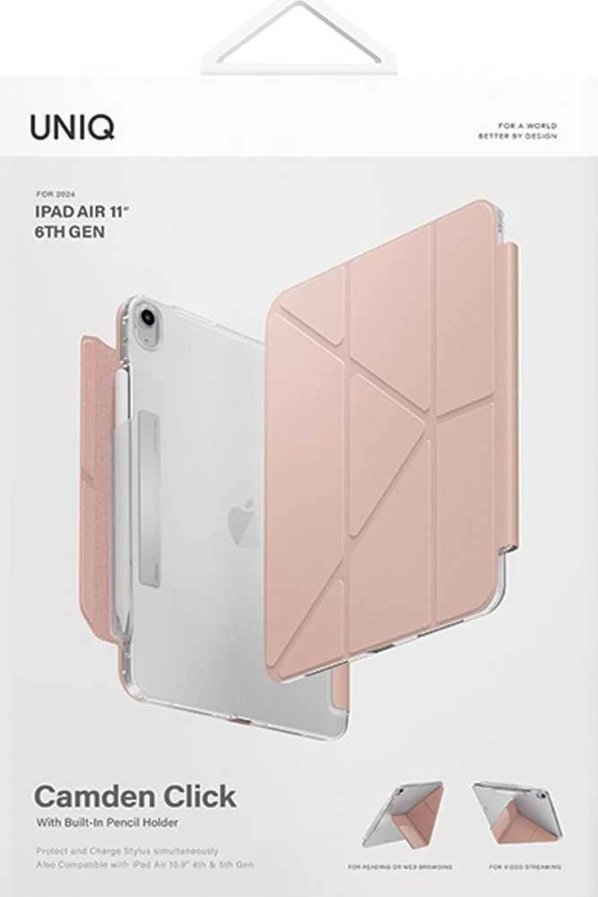 UNIQ Camden Click Apple iPad Air 11″ (2024) Dėklas rožinės spalvos/blush rožinės spalvos