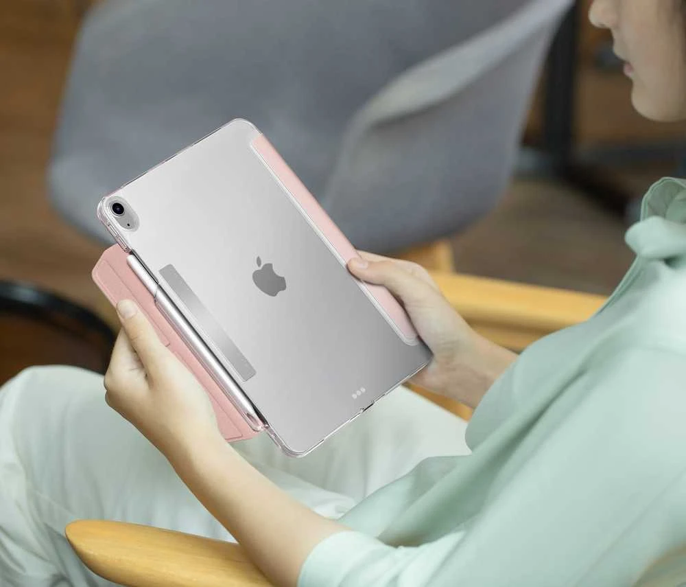 UNIQ Camden Click Dėklas Apple iPad Air 13″ (2024) mėlynas/stone mėlynas
