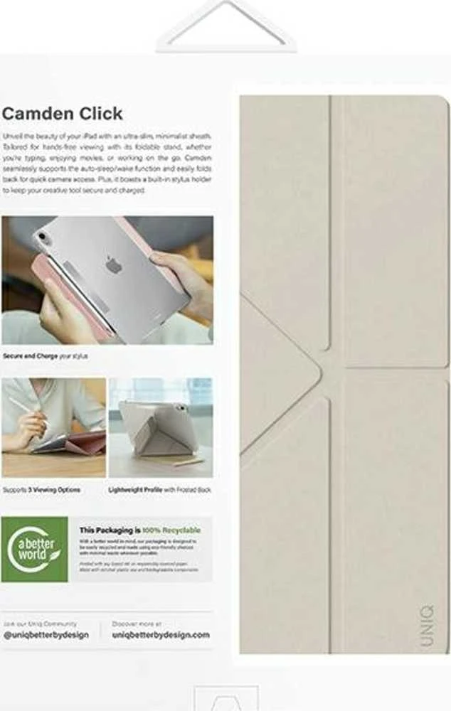 UNIQ Camden Click Apple iPad Air 13" (2024) dėklas smėlio/dramblio kaulo spalvos