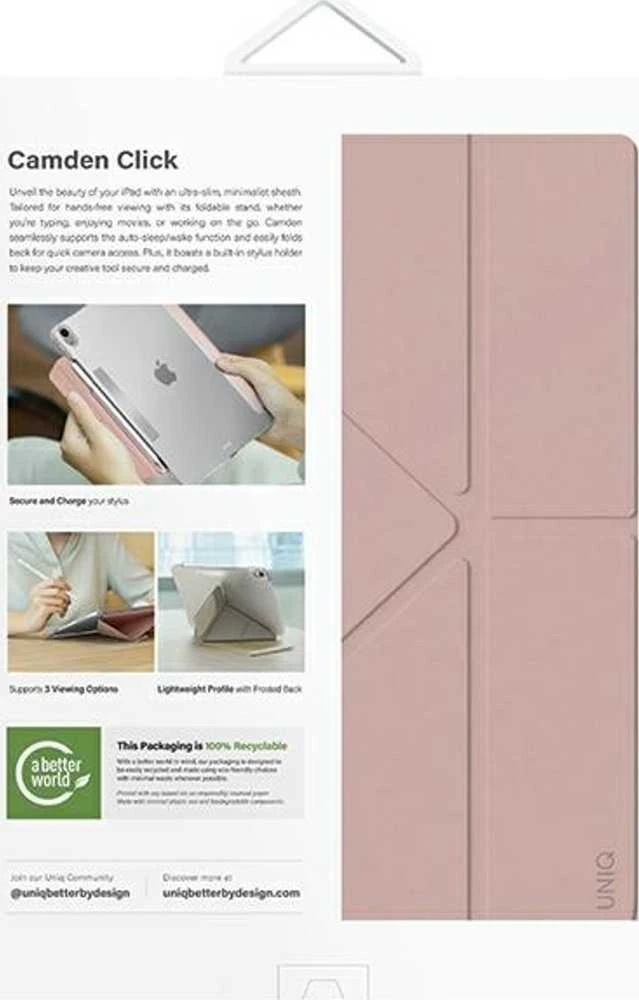 UNIQ Camden Click Apple iPad Air 13″ (2024) Dėklas rožinės spalvos/blush rožinės spalvos