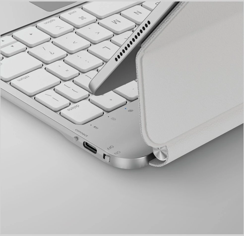 „Uniq Venno Pro“ magnetinis išmanusis dėklas su klaviatūra, skirtas „iPad Air 10.9" (2020/2022) / „Pro 11" (2021/2022) / „Air 11" (2024/2025/2026)“ - Baltas