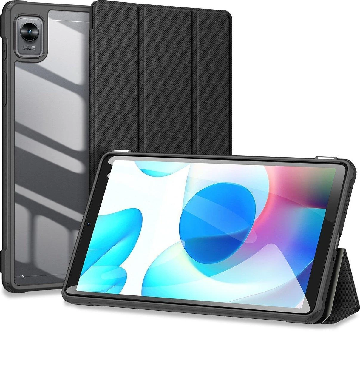 Dux Ducis Toby Armored Flip Smart dėklas planšetiniam kompiuteriui Realme Pad Mini juodos spalvos