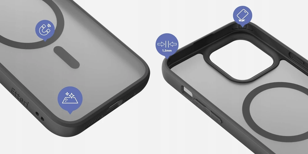 Etteri Matt Mag dėklas, skirtas Samsung Galaxy A55 5G, juodas