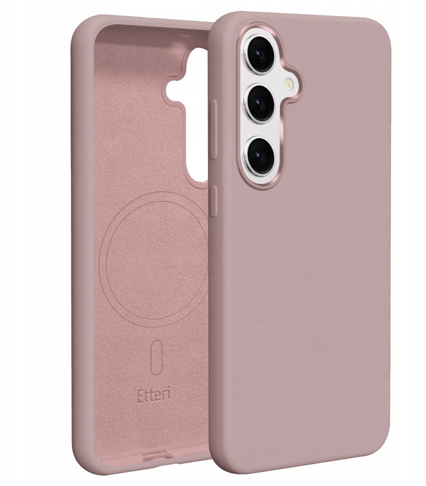 Etteri silikoninis Mag dėklas, skirtas Samsung Galaxy S25, šviesiai rožinis