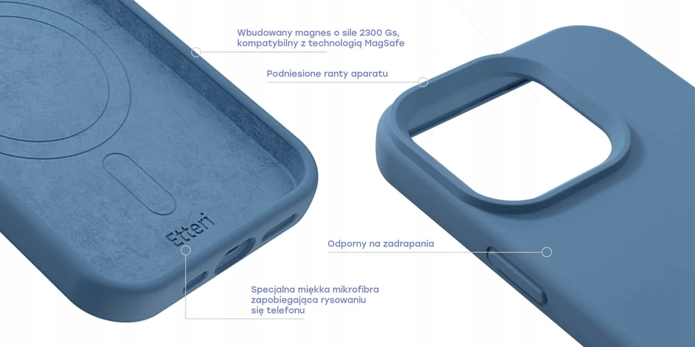 Telforceone Etteri Silicone Mag dėklas, skirtas Samsung Galaxy S26 tamsiai mėlynas
