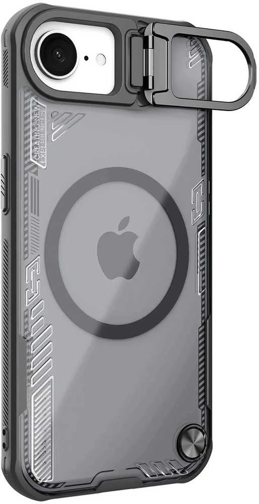 Nillkin Iceblade Prop Magnetic dėklas su Stand skirtas Apple iPhone 16e – juodos spalvos
