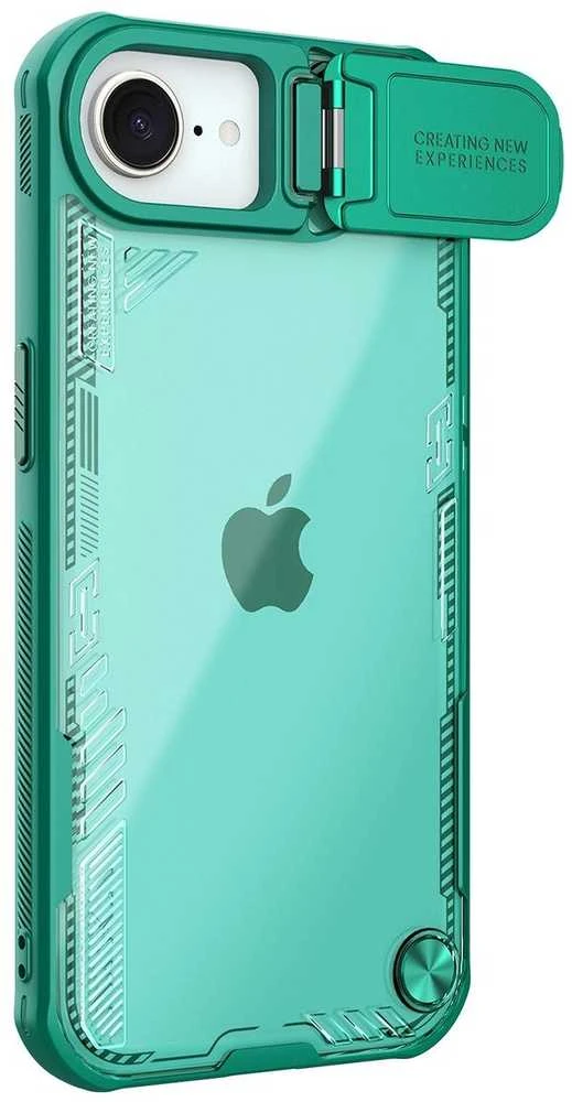 Nillkin Iceblade Prop dėklas su Lens dėklas and Stand skirtas Apple iPhone 16e – žalios spalvos
