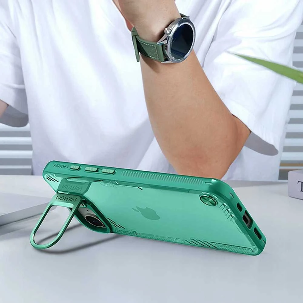 Nillkin Iceblade Prop dėklas su Stand skirtas Apple iPhone 16e – žalios spalvos