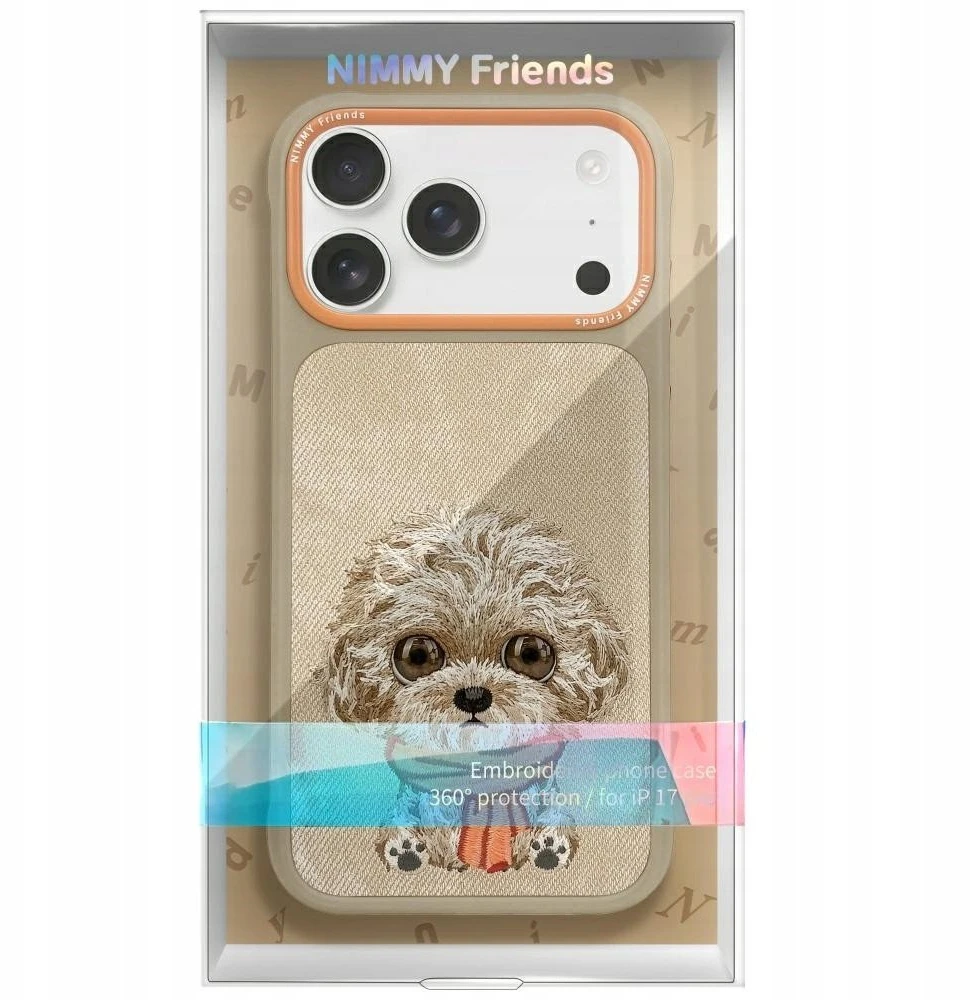 NIMMY dėklas BIG EYED PET 2.0 Dog, skirtas IPHONE 17 Pro, smėlio spalvos