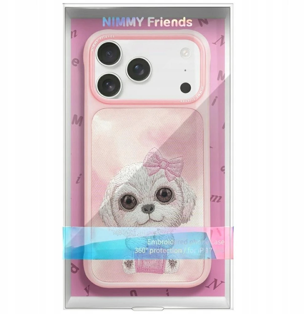 NIMMY dėklas BIG EYED PET 2.0 Dog, skirtas IPHONE 17, rožinis
