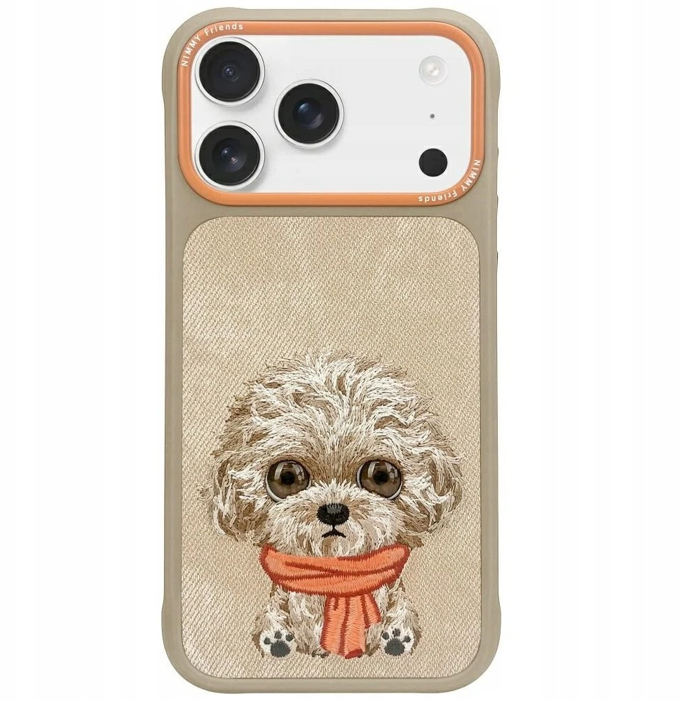 NIMMY dėklas BIG EYED PET 2.0 Dog, skirtas IPHONE 17, smėlio spalvos