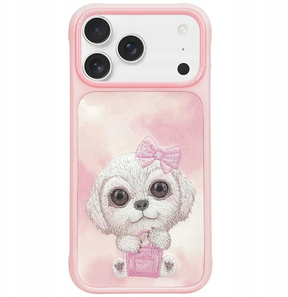 NIMMY dėklas BIG EYED PET 2.0 Dog, skirtas IPHONE 17, rožinis