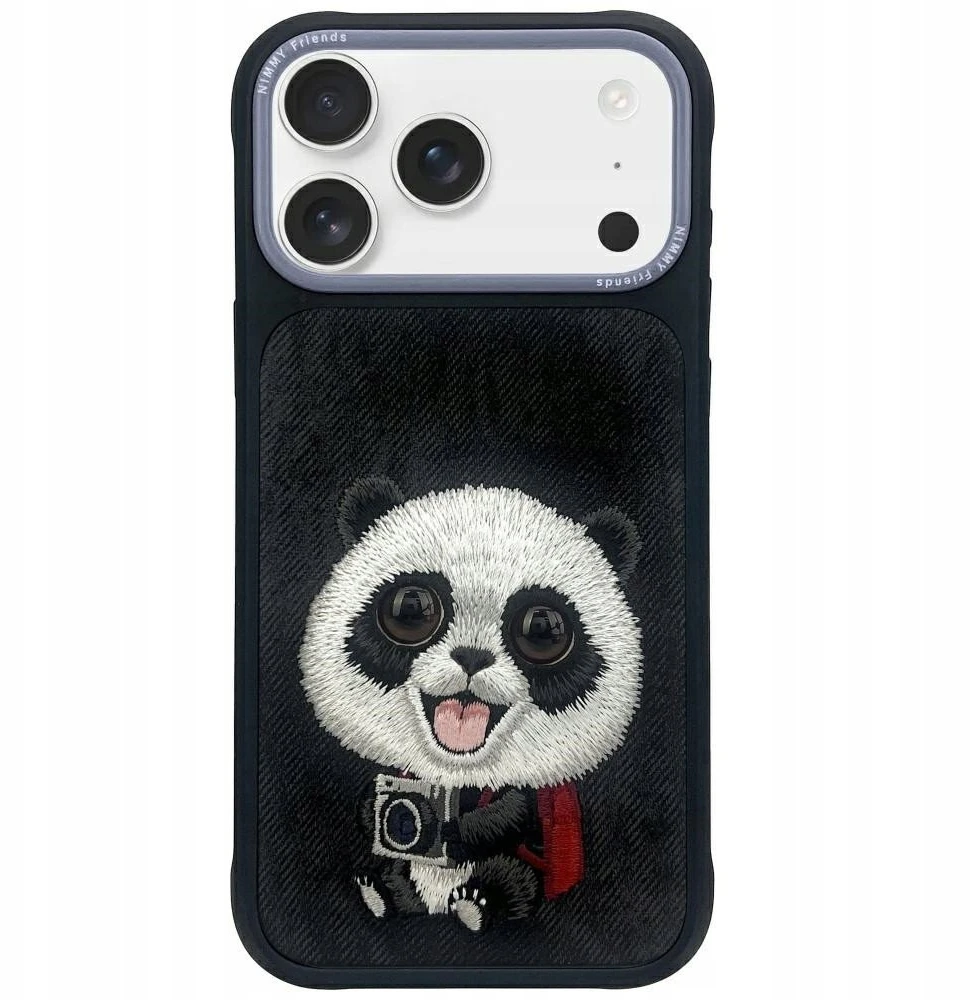 Dėklas NIMMY case BIG EYED PET 2.0 Panda for IPHONE 17 juodas