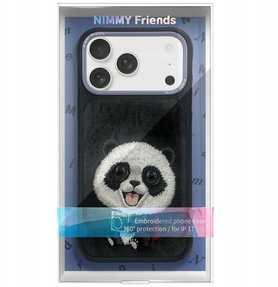 Dėklas NIMMY case BIG EYED PET 2.0 Panda for IPHONE 17 juodas