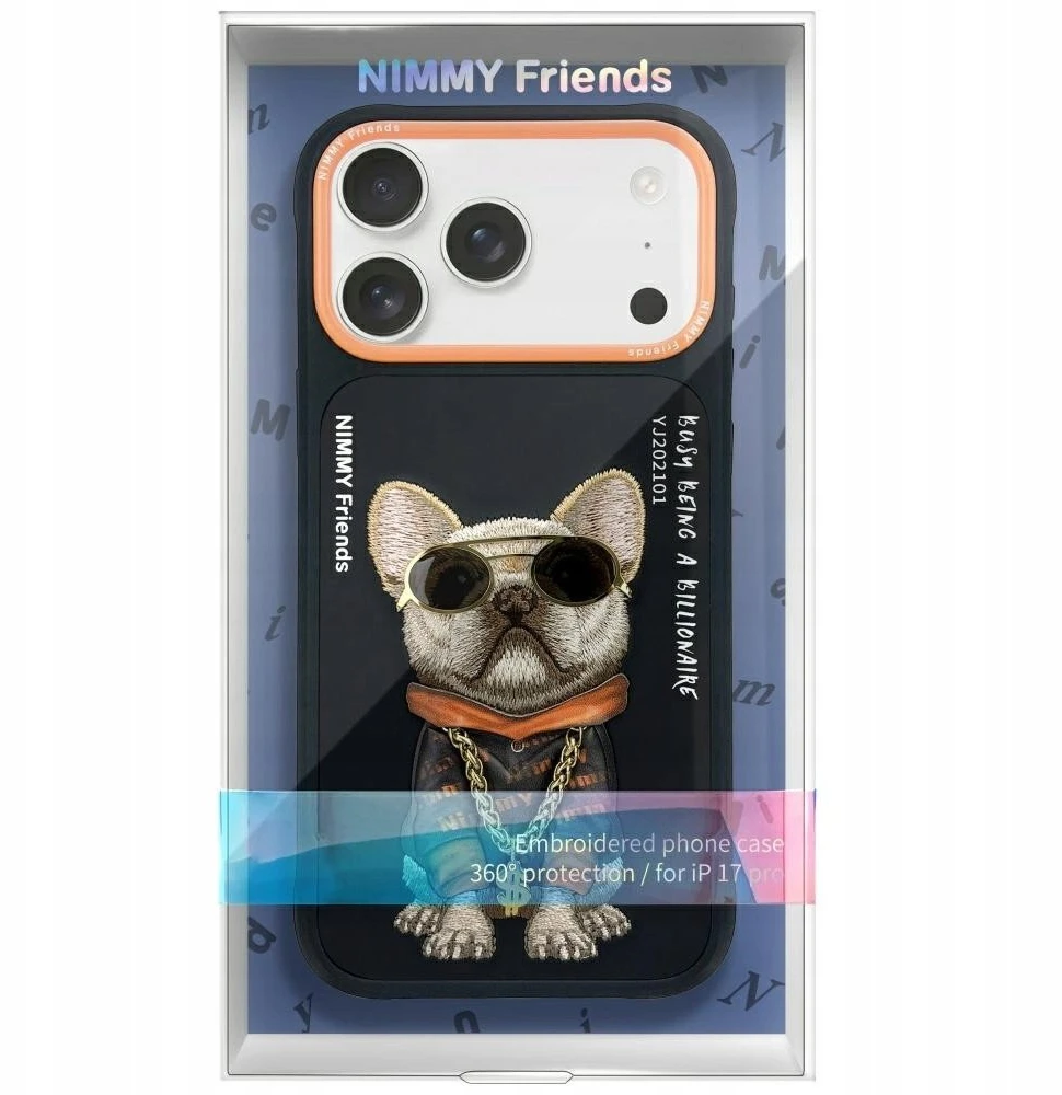 Dėklas NIMMY case GLASSES COOL DOG for IPHONE 17 juodas