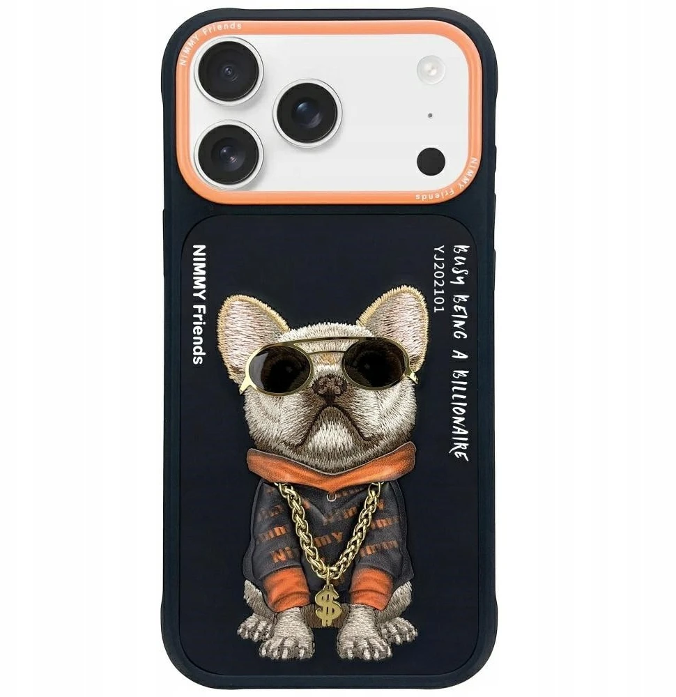 Dėklas NIMMY case GLASSES COOL DOG for IPHONE 17 juodas