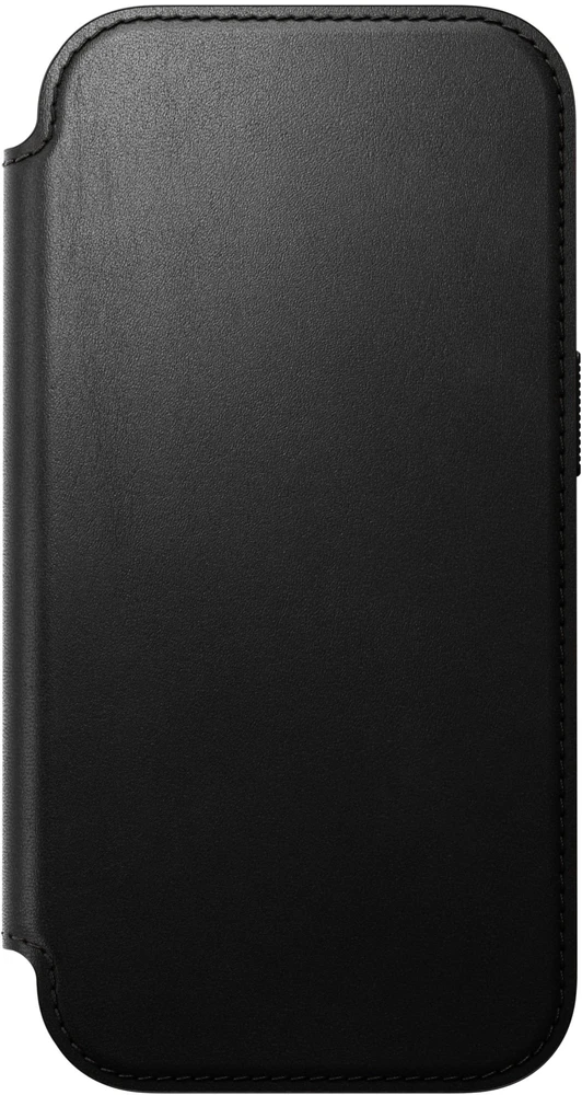 NOMAD odinis dėklas IPHONE 18 Pro/17 Pro, suderinamas su MagSafe (Modern Leather Folio ECCO Leather) juodas